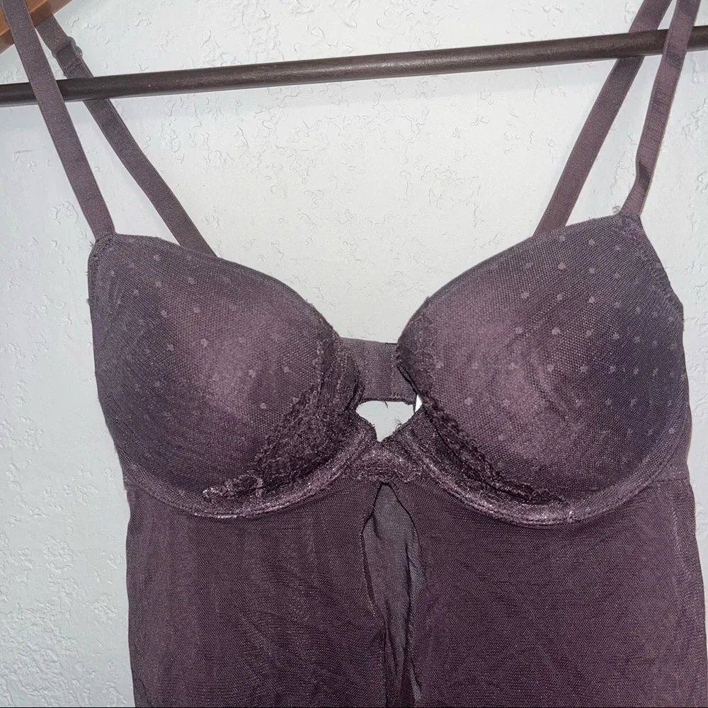 Gilligan & Omalley Purple Lace Lingerie Dress